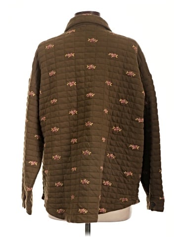 Madewell Quilted Shirt-Jacket in Floral (view 2)
