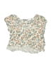 Little Lass Floral Ivory Short Sleeve Blouse Size 5 - photo 1