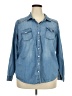 Torrid 100% Cotton Blue Long Sleeve Button-Down Shirt Size 2X Plus (2) - photo 1