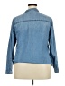 Torrid 100% Cotton Blue Long Sleeve Button-Down Shirt Size 2X Plus (2) - photo 2
