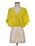 Forever 21 100% Polyester Yellow Short Sleeve Blouse Size S - photo 1
