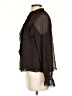 MELLODAY Brown Black Long Sleeve Blouse Size S - photo 5