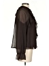 MELLODAY Brown Black Long Sleeve Blouse Size S - photo 4