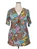 Trina Turk Paisley Teal Short Sleeve Blouse Size 20 (estimated) - photo 1