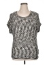 Dana Buchman Chevron-herringbone Silver Short Sleeve T-Shirt Size XL - photo 1