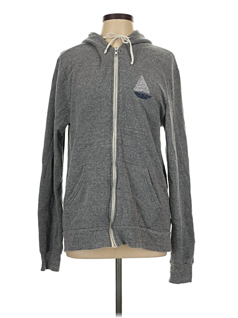 Pre-owned Alternative Earth Zip Up Hoodie In Gray