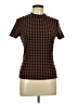 Shein Houndstooth Brown Short Sleeve Turtleneck Size L - photo 1