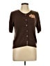 Donna Morgan 100% Silk Brown Short Sleeve Top Size 12 - photo 1