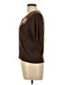 Donna Morgan 100% Silk Brown Short Sleeve Top Size 12 - photo 5