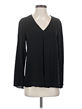 Theory Long Sleeve Silk Top (view 1)