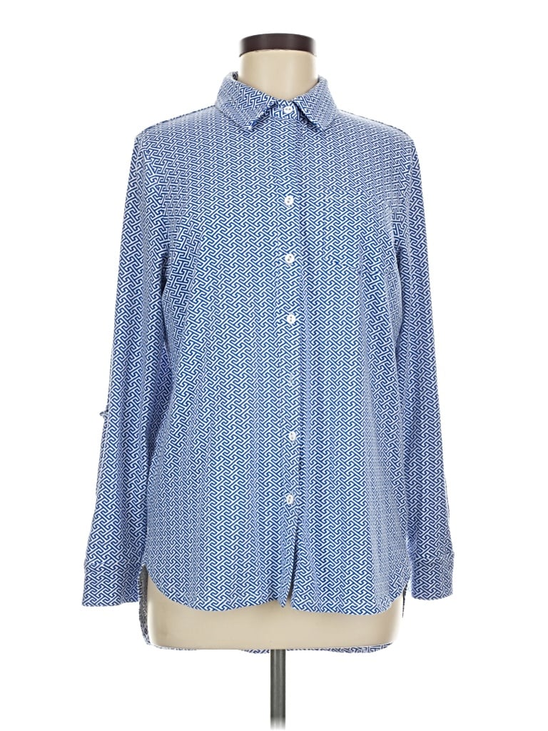 Pre-owned Tyler Boe Long Sleeve Button Down Shirt In Blue