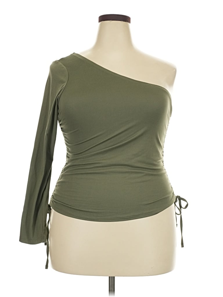 Pre-owned Rue21 3/4 Sleeve T-shirt In Green