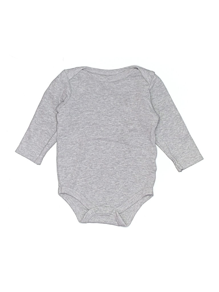 Pre-owned Hb Babies' Long Sleeve Onesie In Gray