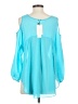 MM Couture 100% Polyester Teal 3/4 Sleeve Blouse Size S - photo 2