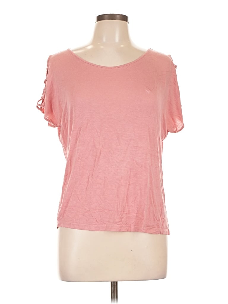Pre-owned Shiela Rose Short Sleeve Top Pink Cold Shoulder Neckline Tops
