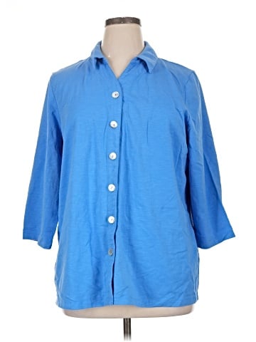 D&Co. 3/4 Sleeve Button-Down Shirt (view 1)