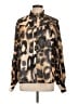 Commense Animal Print Brown Long Sleeve Blouse Size L - photo 1