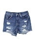 rue21 Hearts Blue Denim Shorts Size 8 - photo 1