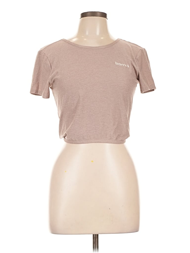 Pre-owned Beyond Yoga Short Sleeve T-shirt In Tan