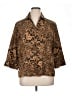 Joanna Animal Print Brown 3/4 Sleeve Button-Down Shirt Size XL - photo 1
