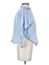Ann Taylor LOFT 100% Rayon Stripes Blue Long Sleeve Blouse Size XS (petite) - photo 4