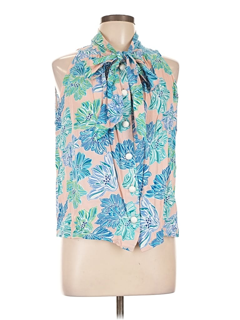 Pre-owned Buru Sleeveless Blouse In Blue