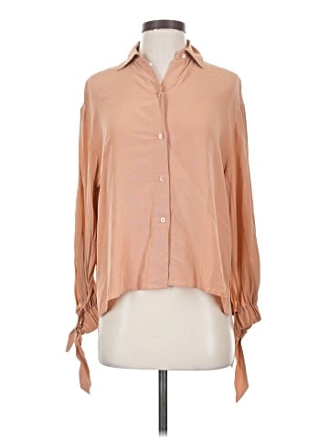 Vince. Long Sleeve Silk Top (view 1)