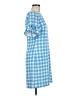 Sail to Sable Checkered-gingham Blue Casual Dress Size 6 - photo 4