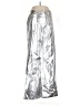 Avec Les Filles 100% Polyester Metallic Silver Faux Leather Pants Size 8 - photo 1