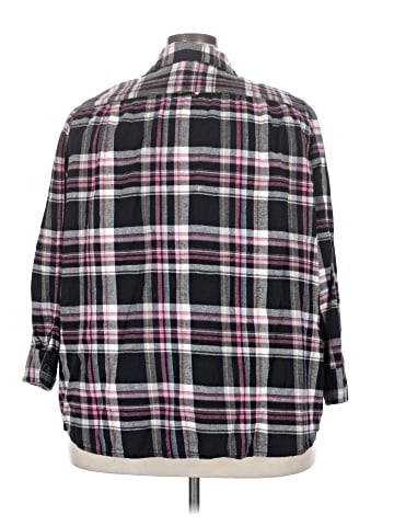 Roaman's 3/4 Sleeve Button-Down Shirt (view 2)
