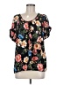 Spense 100% Polyester Floral Black Short Sleeve Blouse Size M - photo 1