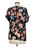 Spense 100% Polyester Floral Black Short Sleeve Blouse Size M - photo 2