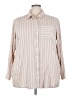 Torrid Stripes Tan Long Sleeve Button-Down Shirt Size 3X Plus (3) - photo 1
