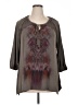 One World Gray 3/4 Sleeve Blouse Size XL - photo 1