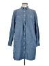 J.Crew Blue 3/4 Sleeve Button-Down Shirt Size M - photo 1