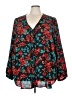 Torrid 100% Polyester Teal Long Sleeve Blouse Size 5X Plus (5) - photo 1