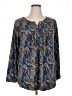 a.Jesdani Paisley Blue Long Sleeve Blouse Size 1X - photo 1