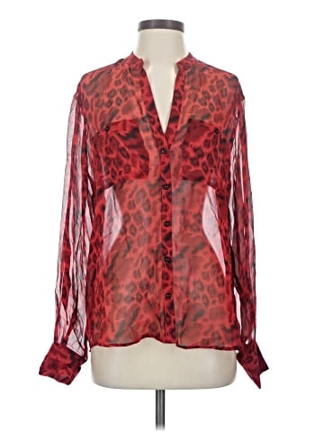 GUESS by Marciano Long Sleeve Silk Top (view 1)