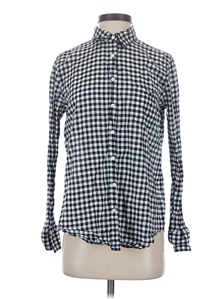Pre-owned Jcrew Long Sleeve Polo Shirt In Blue