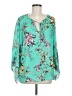 Kobi Halperin Teal Long Sleeve Silk Top Size M - photo 1