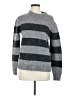 L.L.Bean 100% Lambswool Stripes Gray Wool Pullover Sweater Size M - photo 1