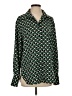 Have 100% Polyester Print Green Long Sleeve Blouse Size S - photo 1