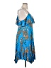 Torrid 100% Rayon Floral Multi Color Blue Cocktail Dress Size 1X Plus (1) - photo 4