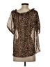 Moda International Brown Short Sleeve Blouse Size S - photo 2