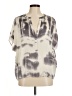 BCBGMAXAZRIA 100% Polyester Tie-dye Gray Short Sleeve Blouse Size M - photo 1