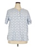 Chico's Polka Dots Blue Short Sleeve Blouse Size XXL (4) - photo 1