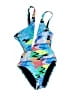 Solid & Striped Graphic Blue One Piece Swimsuit Size S - photo 1
