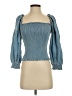 Kourt 100% Cotton Blue 3/4 Sleeve Blouse Size M - photo 1