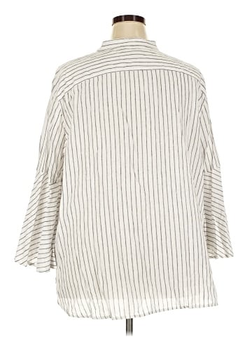 Chaps 3/4 Sleeve Button-Down Shirt (view 2)