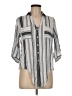 Fortune + Ivy 100% Rayon Stripes Gray 3/4 Sleeve Blouse Size M - photo 1